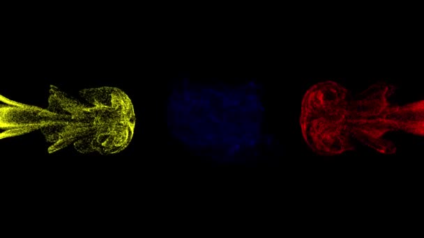 粒子流体碰撞叠层粒子流体碰撞叠层 — 图库视频影像