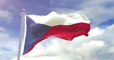 Gerçekçi Czech Cumhuriyeti bayrağı yavaş çekimde döngüye girdi