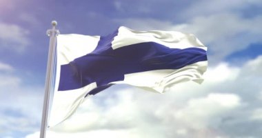 gerçekçi Finlandiya bayrağı yavaş çekim döngüsü 4k