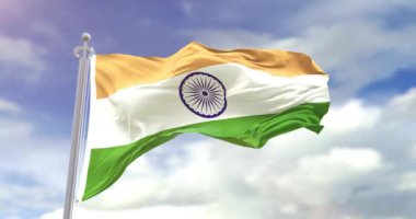  gerçekçi Hindistan bayrağı ağır çekim 4k