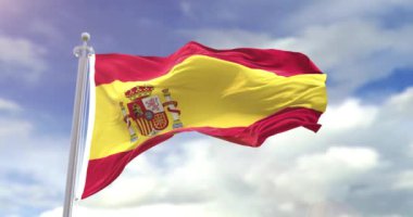  Gerçekçi İspanya bayrağı ağır çekim 4k