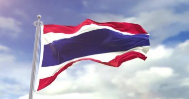 Gerçekçi Tayland bayrağı yavaş çekim 4k