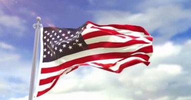 gerçekçi Birleşik Devletler bayrağı ağır çekim 4k