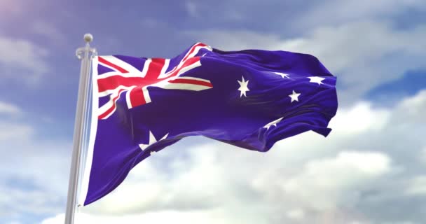 Drapeau Australie Réaliste Ralenti — Video