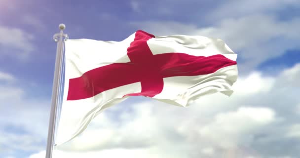 Ρεαλιστική Αγγλική Σημαία Αργή Κίνηση — Αρχείο Βίντεο