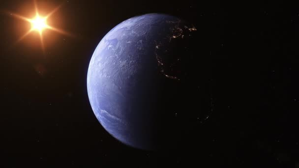 Реалистичная Планета Земля Петля Элементы Этого Изображения Предоставлены Наса — стоковое видео