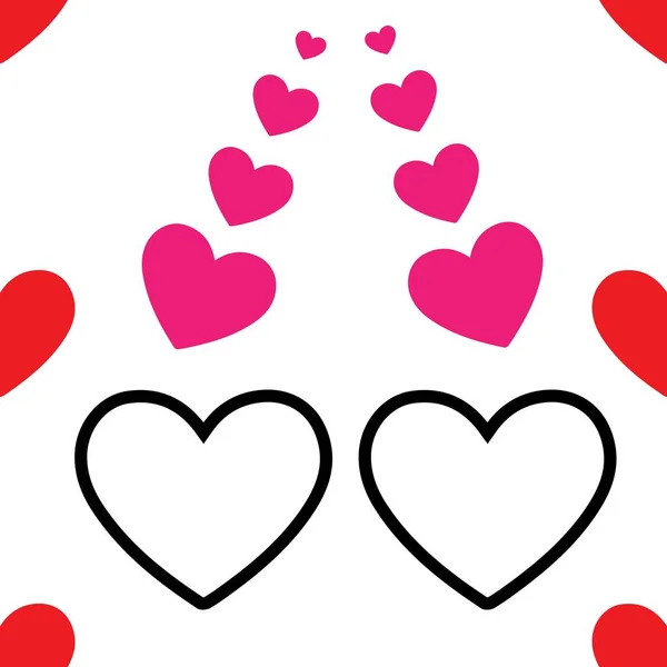 Romantický Bezproblémový Srdeční Vzor Růžové Barvě Návrh Vektoru Pro Pozvánku — Stockový vektor