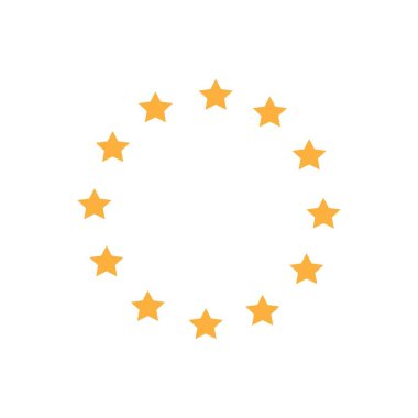 Avrupa Birliği yıldız sembolü. İzole vektör illüstrasyonu.