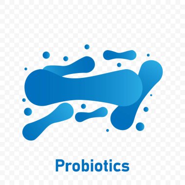 Probiyotik sembolü. Vektör logosu tasarımı şeffaf arkaplanda izole edildi.
