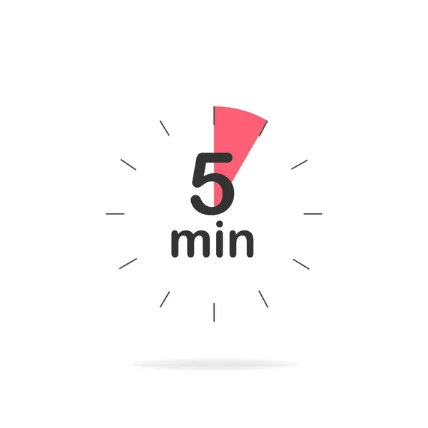 Minutes Timer Stopwatch Symbol Flat Style Isolated Vector Illustration — Stock Vector