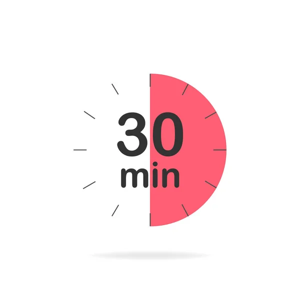 Minutes Timer Stopwatch Symbol Flat Style Editable Isolated Vector Illustration — Stock Vector