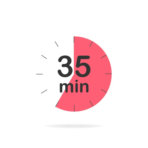 Minutes Timer Stopwatch Symbol Flat Style Editable Isolated Vector Illustration — Stock Vector