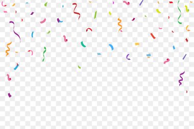 Renkli bir konfeti. Vektör illüstrasyonu şeffaf arkaplanda izole edildi.