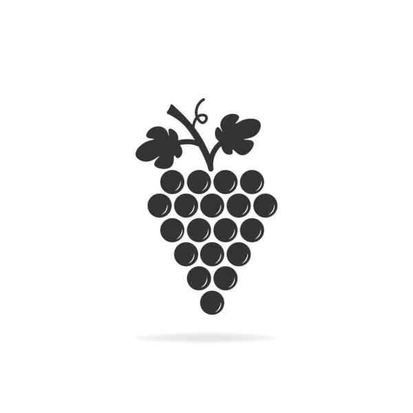 Значок Винограду Дизайн Логотипу Сучасна Векторна Ілюстрація Тіні — стоковий вектор