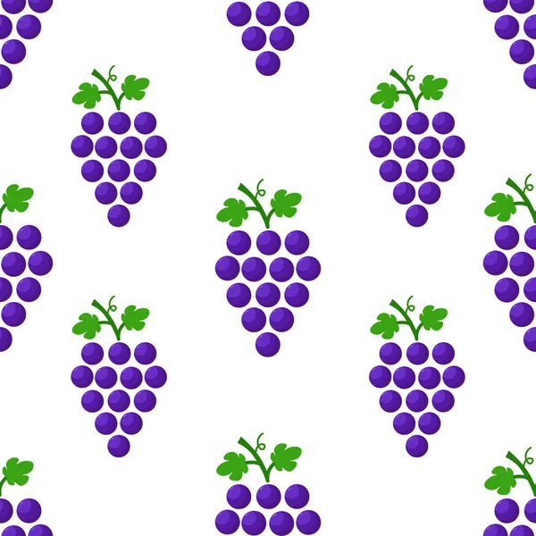 Purple Grape Seamless Pattern Vegetarian Diet Vector Design — Stock Vector