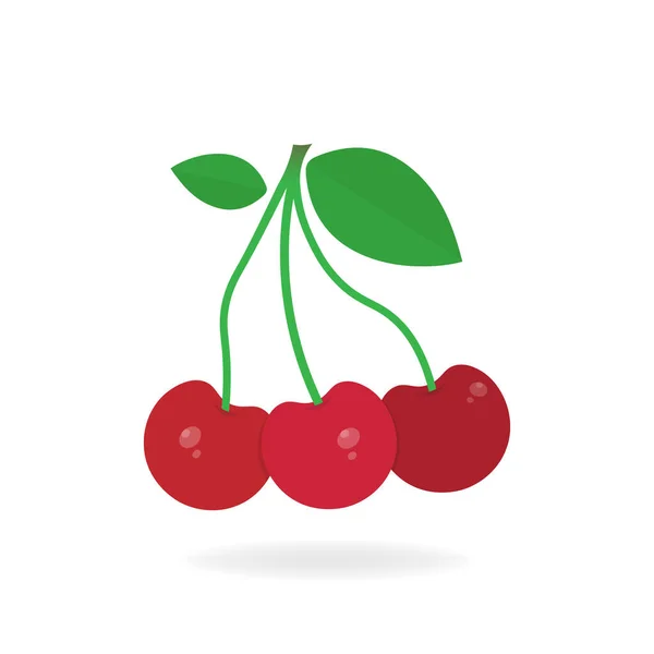 Κεράσι Σύμβολο Τροπικά Καλοκαιρινά Φρούτα Φρέσκο Υγιεινό Χορτοφαγικό Απομονωμένη Διανυσματική — Διανυσματικό Αρχείο