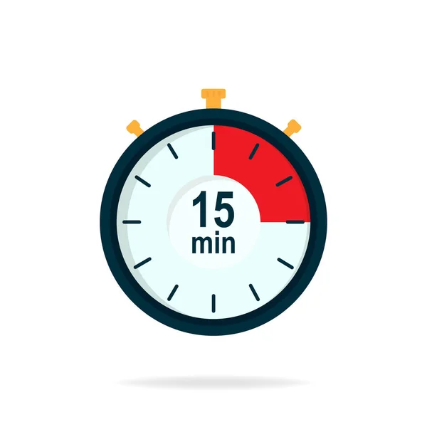 Minutes Timer Stopwatch Symbol Flat Style Isolated Vector Illustration — Stock Vector