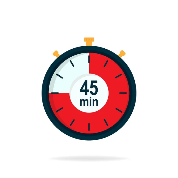 Minuten Timer Stopwatch Symbool Platte Stijl Bewerkbare Geïsoleerde Vectorillustratie — Stockvector