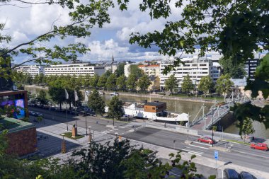 Aura gezinti güvertesi. Turku, Finlandiya