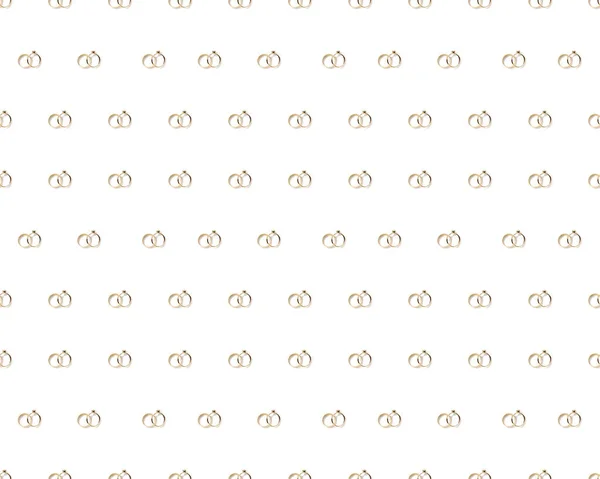 Banner of gold wedding rings on a white background wrapping paper, pattern for creativity.