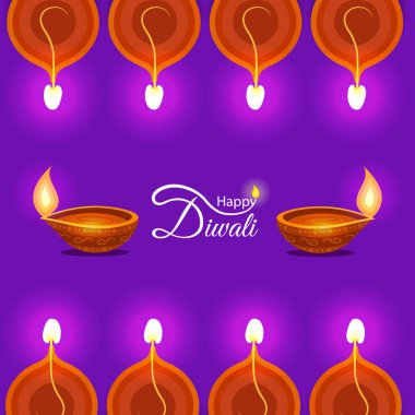 Hint Festivali Diwali ya da Deepawali tebrik kartı arkaplanı! Mutlu bayramlar. !