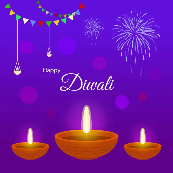 인도의 Diwali Deepawali Greeting Card Background — 스톡 벡터