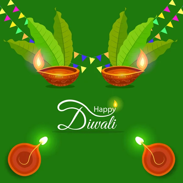 인도의 Diwali Deepawali Greeting Card Background — 스톡 벡터