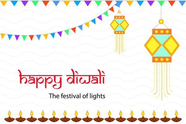 Indiano Festival Diwali Deepawali Biglietto Auguri Sfondo Buon Diwali Grafiche Vettoriali