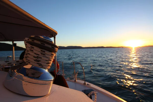 Avustralya günbatımında ipe yakın çekim