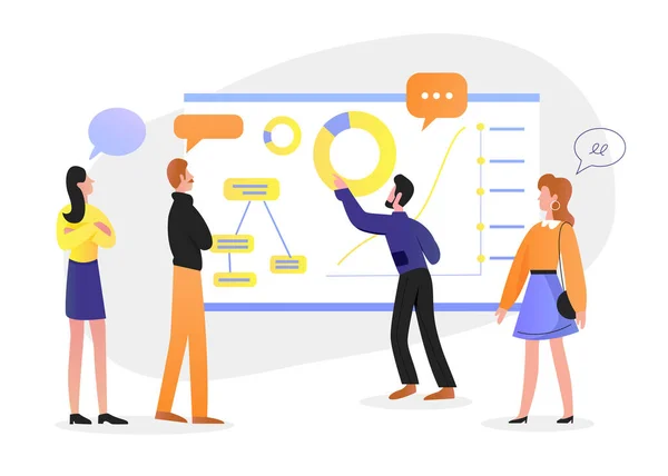 İş toplantısı, insanlar düz vektör illüstrasyonu konferansı ©flashvector  332691072'e ait Stok Vektör