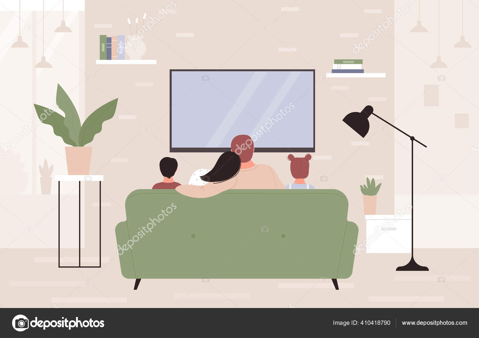 Family people watch tv, cartoon flat mother, father, daughter and son teenagers watching tv together Stock Vector Image by ©flashvector #410418790 Family people watch tv, cartoon flat mother, father, daughter and son teenagers watching tv together Stock Vector Image by ©flashvector #410418790