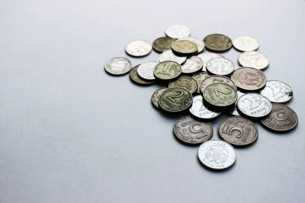 Rublos Hierro Rusos Una Pila Moneda Rusa Rublos Fondo Una — Foto de Stock
