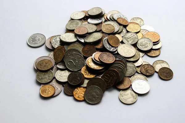 Rublos Hierro Rusos Una Pila Moneda Rusa Rublos Fondo Una — Foto de Stock
