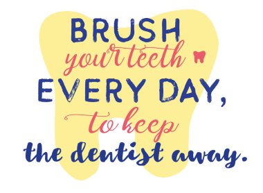 Diş işçiliği el yazısı yazısı posteri. Güzel bir ilaç posteri. Diş bakımı, diş ikonu ve taç içeren tipografi posteri. Tıp kabinesi için son moda motivasyon metni. Düz stil diş sağlığı ve ağız hijyeni kavramı