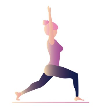 Esneme hareketleri, sabah egzersizleri, yoga, spor yapan zayıf bir genç kız. Moda spor illüstrasyonları. Güzel bir daire ikonu koleksiyonu. Spor konsepti