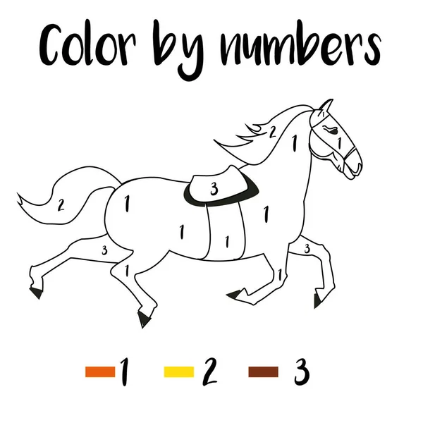 Activités Comptage Préscolaire Coloriage Avec Illustration Colorée Couleur Par Numéros — Photo