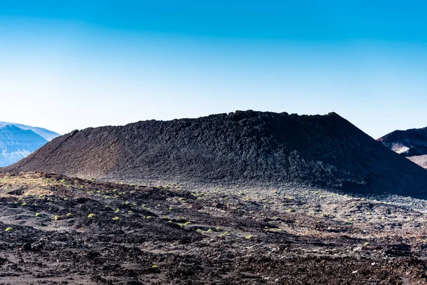 Unik Panoramautsikt Över Spektakulära Lavaströmmar Från Enorma Vulkanen Krater Skapar — Stockfoto