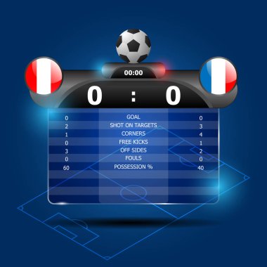 futbol skor ve istatistik çizimi kurulu vektör arka plan