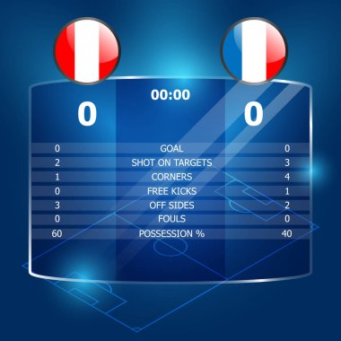 futbol skor ve istatistik çizimi kurulu vektör arka plan
