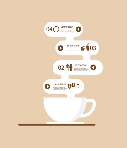 Ilustración Café Infografías Vector Fondo — Vector de stock