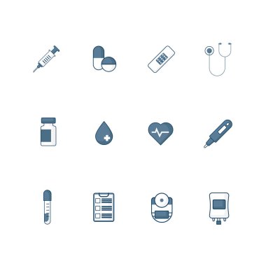 Tıbbi simge resmini düz tasarım ayarla