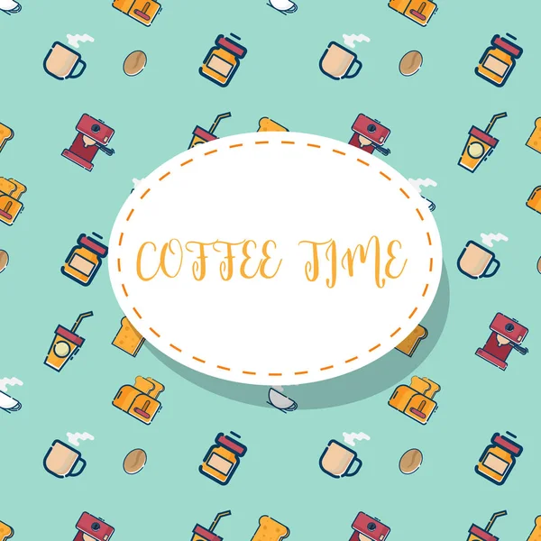 Illustration Des Temps Café Motif Vectoriel Fond — Image vectorielle