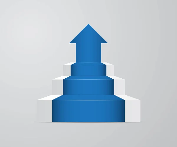 Ilustração Escada Com Crescimento Para Cima Seta Vector Fundo —  Vetores de Stock