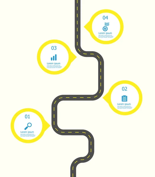 Zeitleiste Infografiken 4 Schritte — Stockvektor