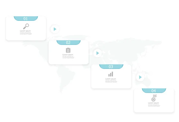 Infographie horizontale de la chronologie 4 étapes — Image vectorielle