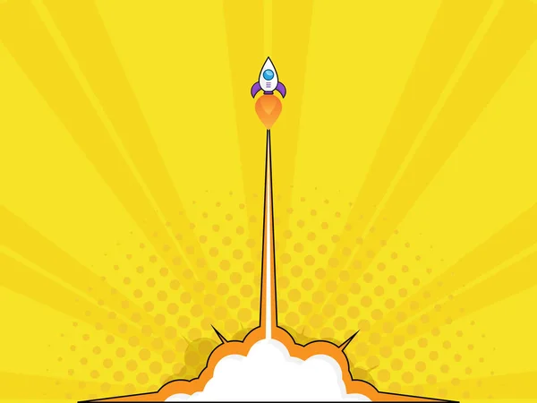 Rocket launch start up concept — Stock Vector