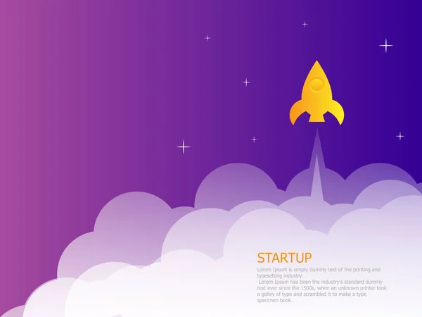 Startup Landing Page Raketenwerfer — Stockvektor