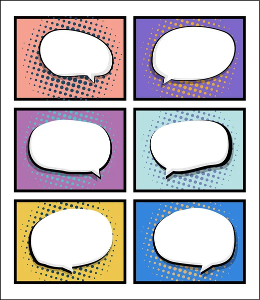 Set of comic book, pop art with blank speech bubble — Stock Vector