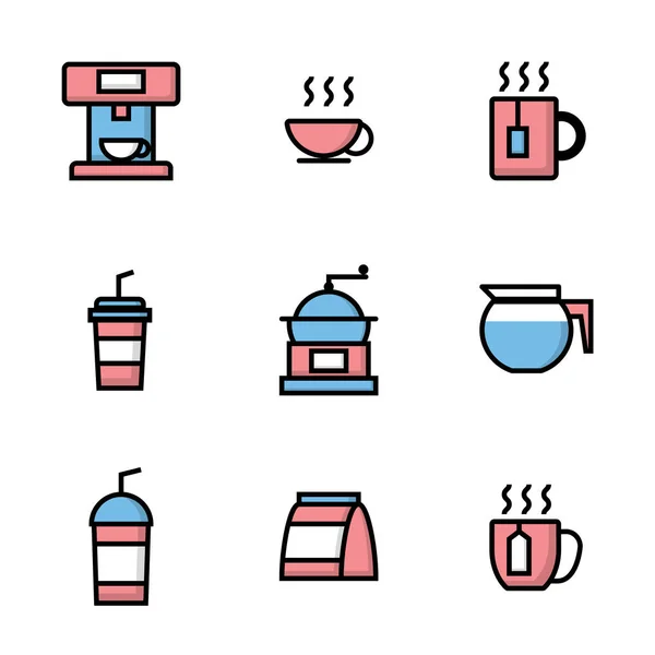 Ensemble d'icônes de café — Image vectorielle