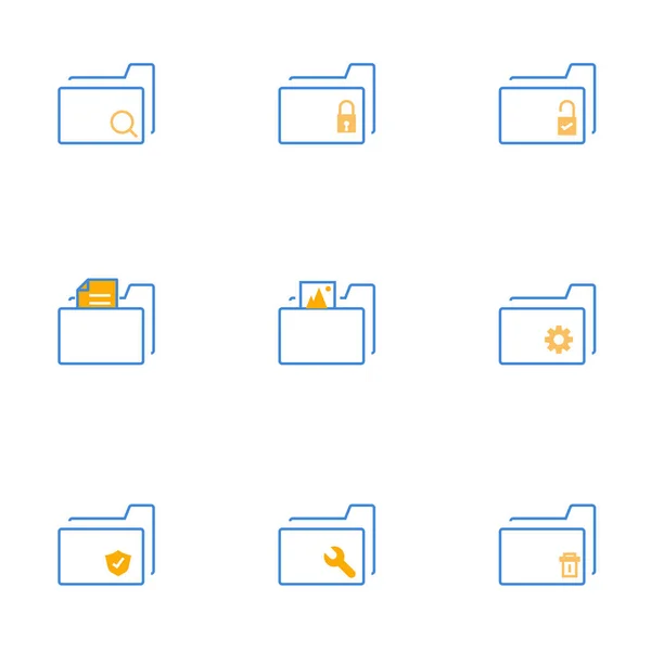 Dossier icônes de ligne simple — Image vectorielle